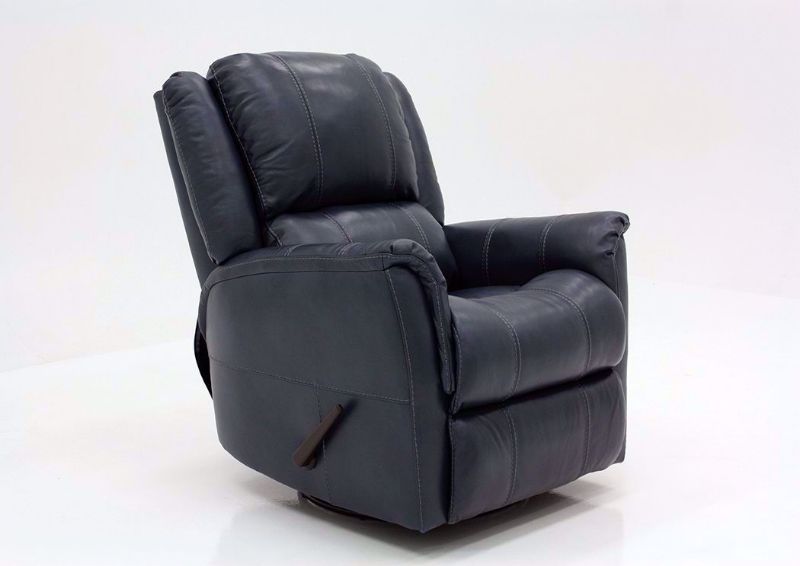 Navy Blue Mercury Swivel Glider Recliner by Homestretch at an Angle | Home Furniture Plus Mattress