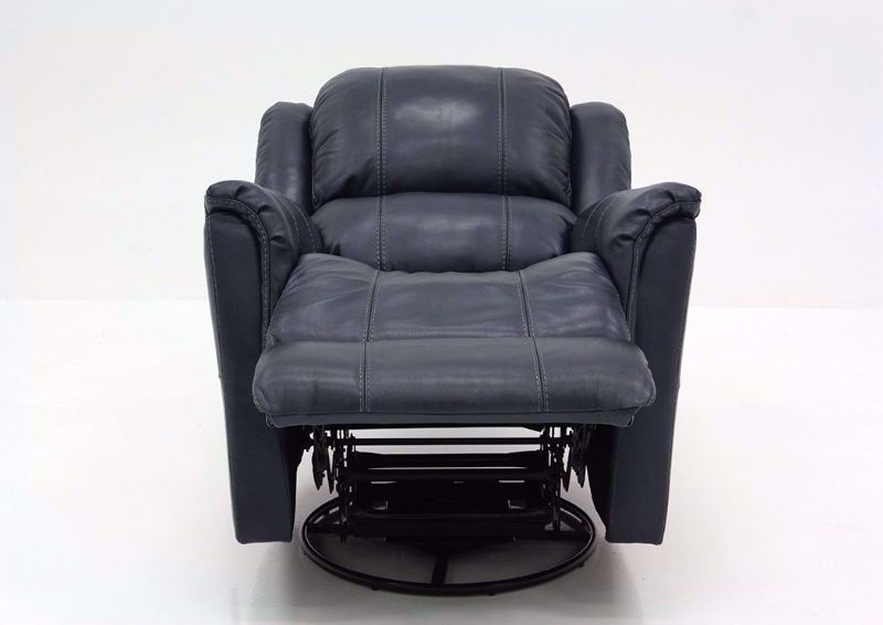 Navy Blue Mercury Swivel Glider Recliner by Homestretch Facing Front in a Fully Reclined Position | Home Furniture Plus Mattress