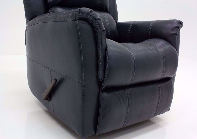 Navy Blue Mercury Swivel Glider Recliner by Homestretch Showing the Chaise in a Closed Position | Home Furniture Plus Mattress