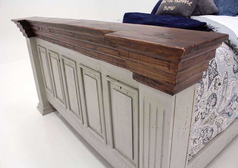 Gray with Brown Lafitte King Size Panel Bed by Texas Rustic Showing the Footboard | Home Furniture Plus Mattress