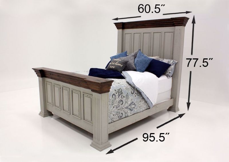 Gray with Brown Lafitte Bedroom Set by Texas Rustic Showing the Queen Bed Dimensions | Home Furniture Plus Mattress