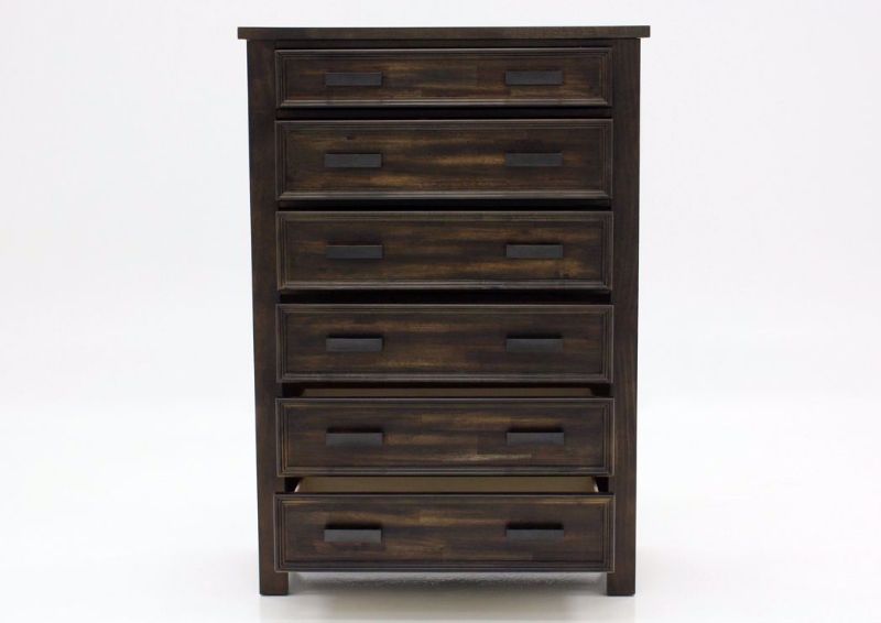 Rustic Dark Gray Sullivan Chest of Drawers by Elements Facing Front with the Drawers Open | Home Furniture Plus Mattress