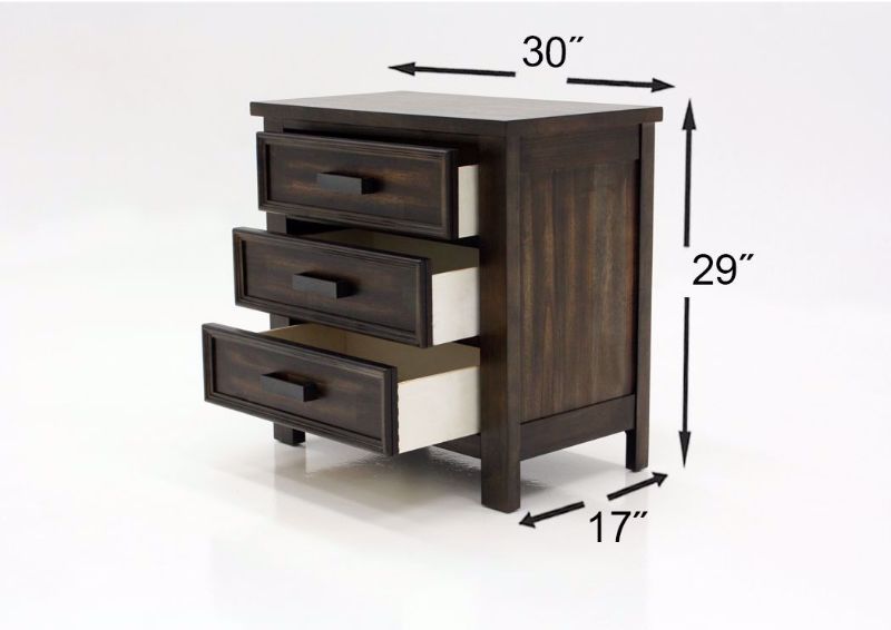 Rustic Dark Gray Sullivan Nightstand by Elements Dimensions | Home Furniture Plus Mattress