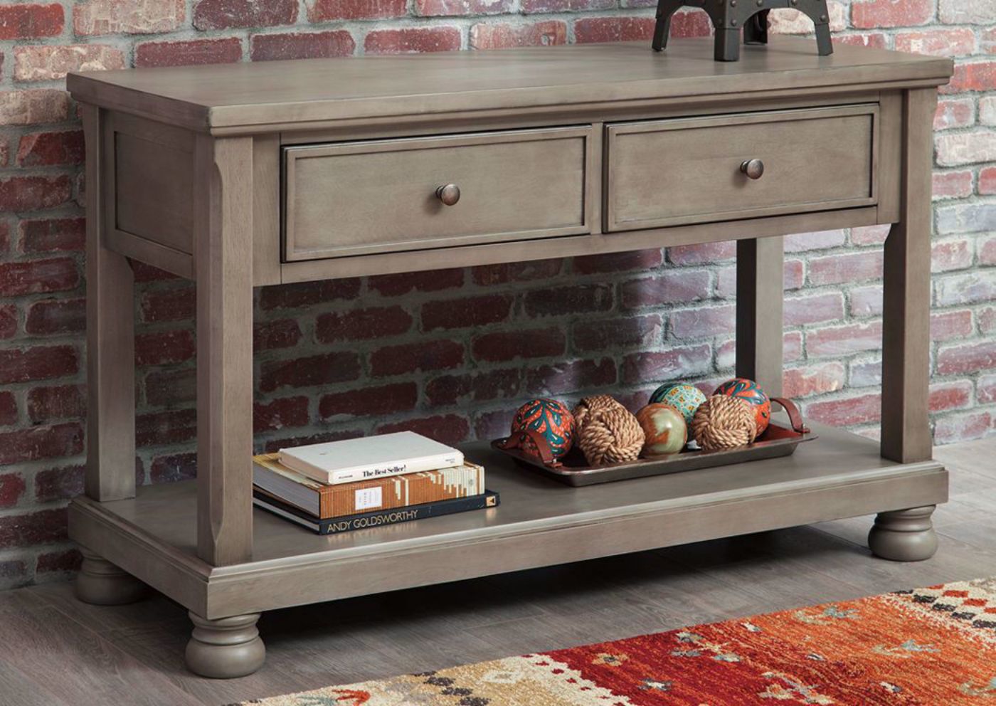 Room Shot of the Gray Lettner Sofa Table by Ashley Furniture | Home Furniture Plus Mattress