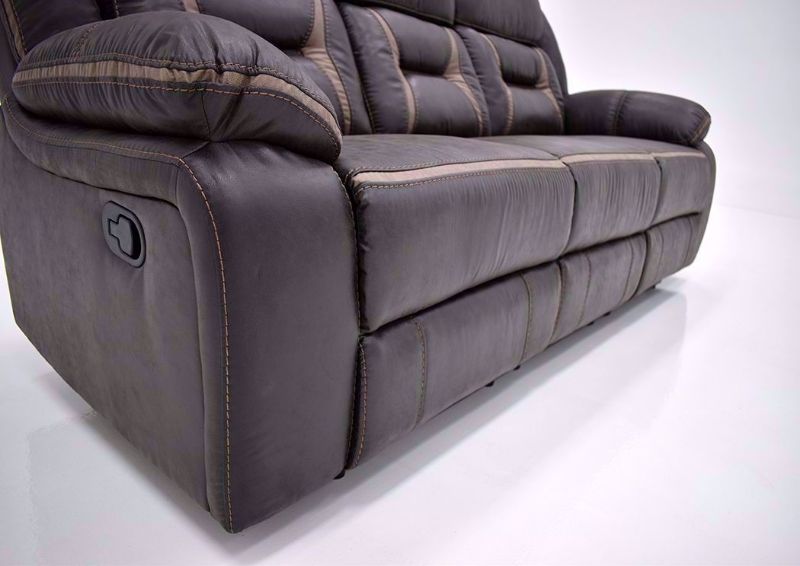 Chocolate Brown Acropolis Reclining Sofa by Standard Showing the Chaise in a Closed Position | Home Furniture Plus Bedding