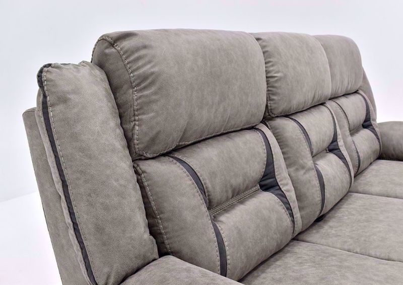 Taupe Acropolis Reclining Sofa by Standard Showing the Seat Back Detail | Home Furniture Plus Bedding