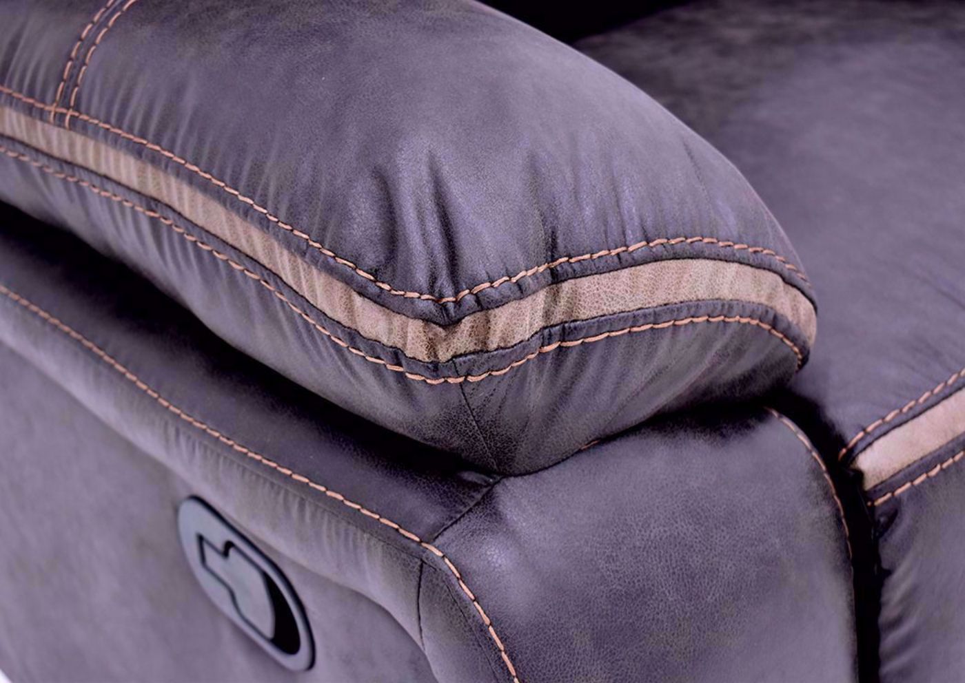 Chocolate Brown Acropolis Reclining Loveseat by Standard Showing the Pillow Arm Detail | Home Furniture Plus Bedding