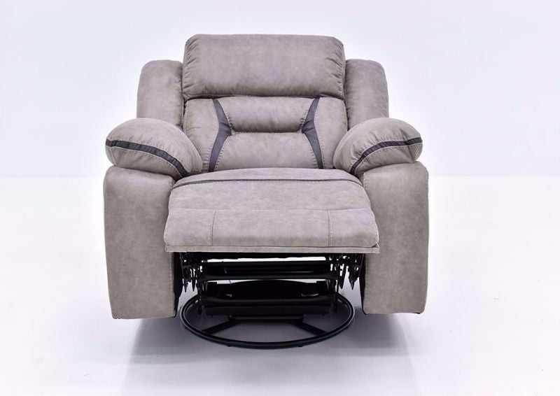 Taupe Acropolis Swivel Glider Recliner by Standard Facing Front in a Fully Reclined Position | Home Furniture Plus Mattress