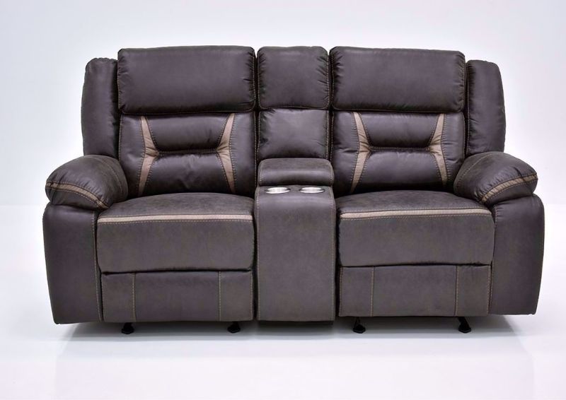 Chocolate Brown Acropolis Reclining Loveseat by Standard Facing Front | Home Furniture Plus Bedding