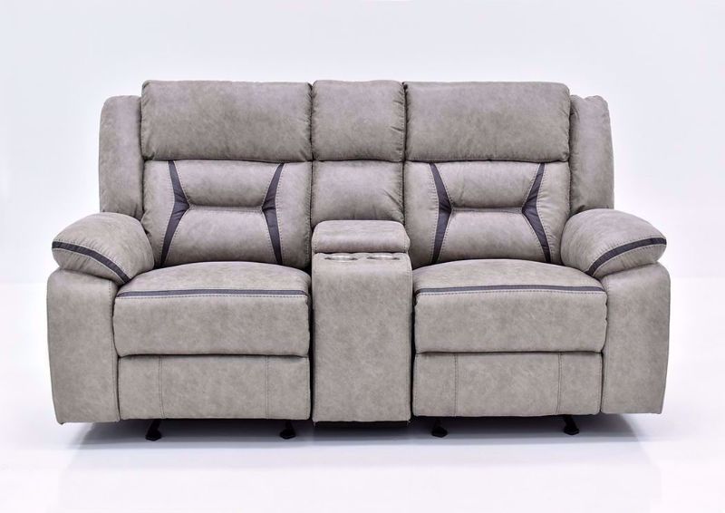 Taupe Acropolis Reclining Loveseat by Standard Facing Front | Home Furniture Plus Bedding
