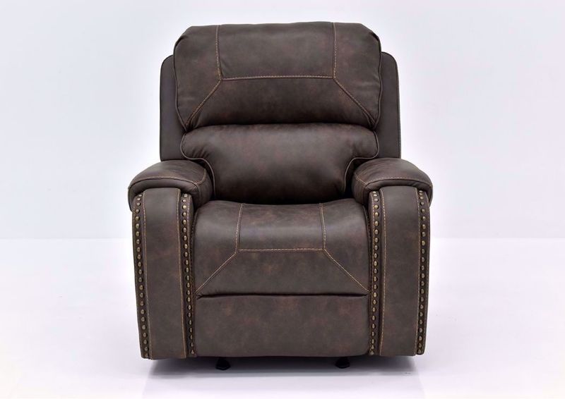 Saddle Brown Clayton Glider Swivel Recliner by Standard Facing Front | Home Furniture Plus Mattress