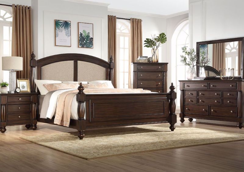 Dark Cherry Brown Harrison Bedroom Set by Austin in a Room Setting | Home Furniture Plus Mattress