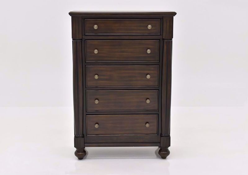 Dark Cherry Brown Harrison Chest of Drawers by Austin Facing Front | Home Furniture Plus Mattress