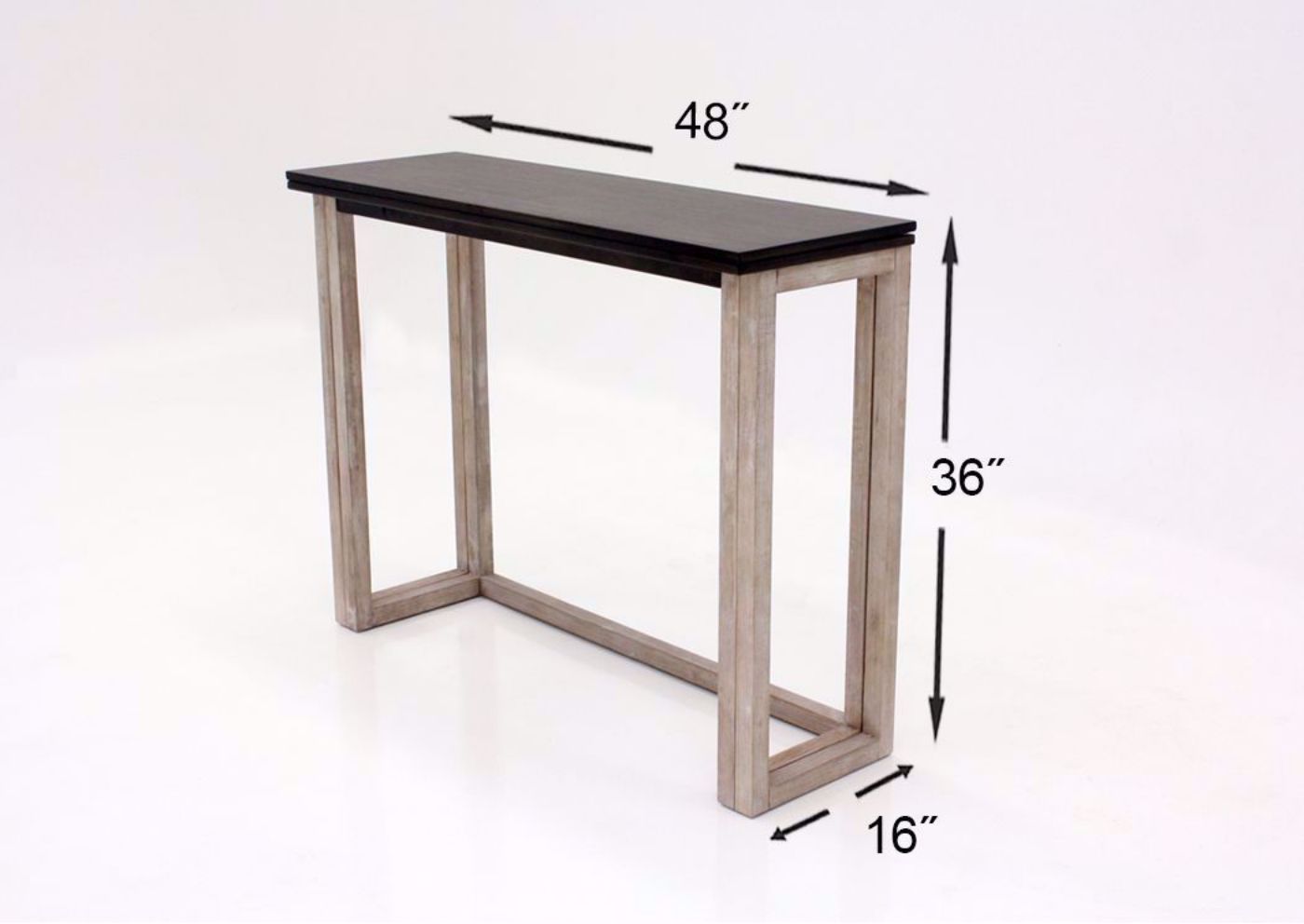 Brown Jefferson Counter Height Dining Table Set by Standard Showing the Table in a Closed Position Showing the Dimensions | Home Furniture Plus Bedding