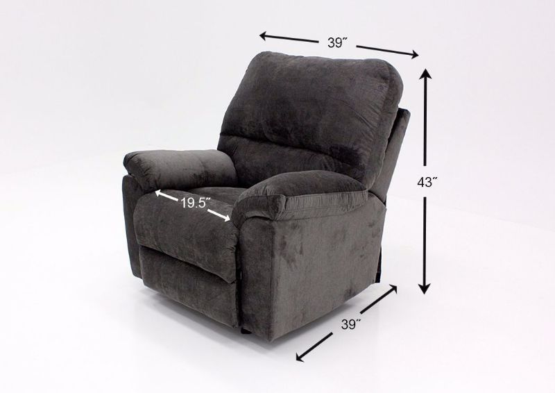 Telluride Rocker Recliner, Gray, Dimensions | Home Furniture Plus Bedding