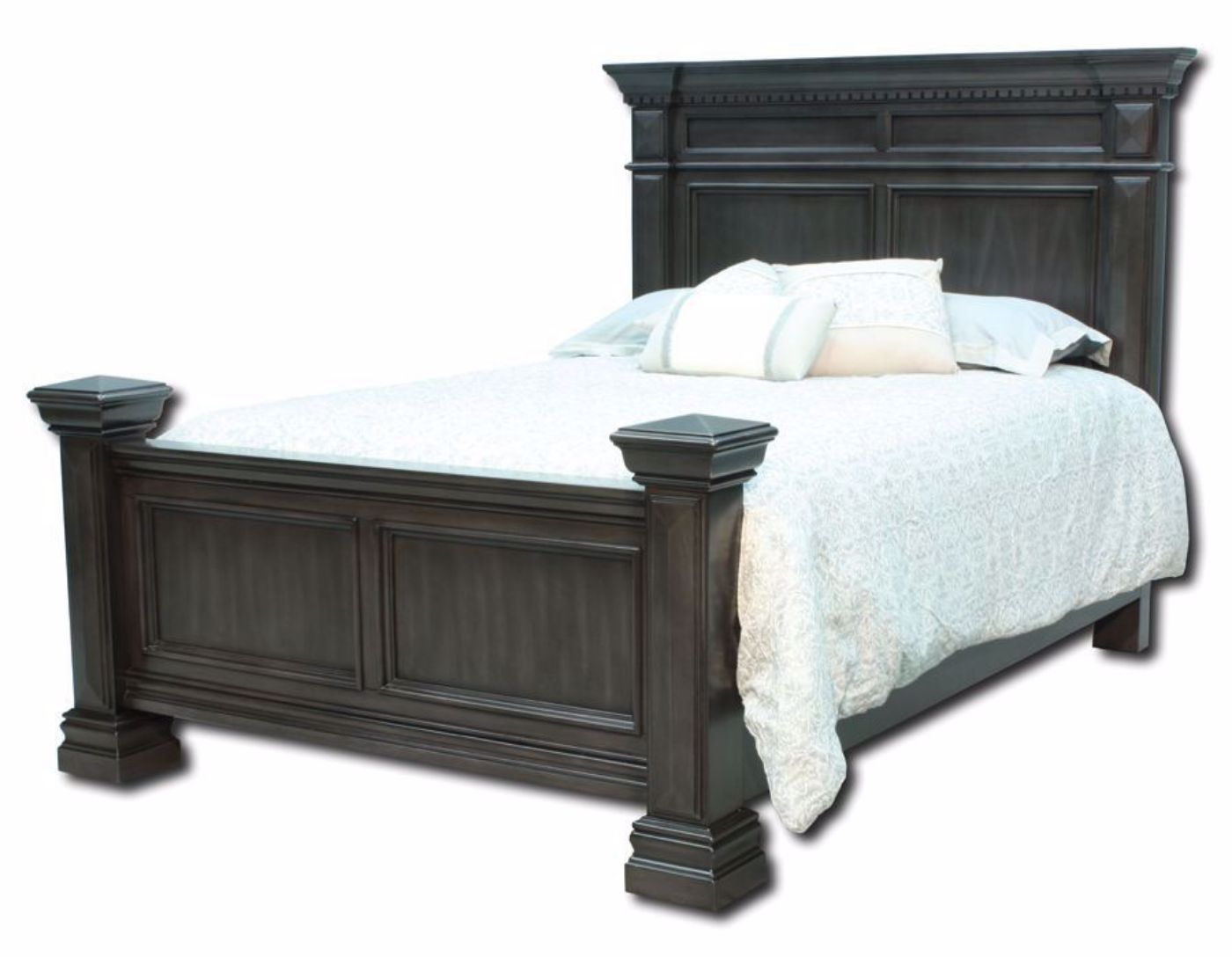 Dark Gray Garrison King  Bed at an Angle | Home Furniture Plus Mattress