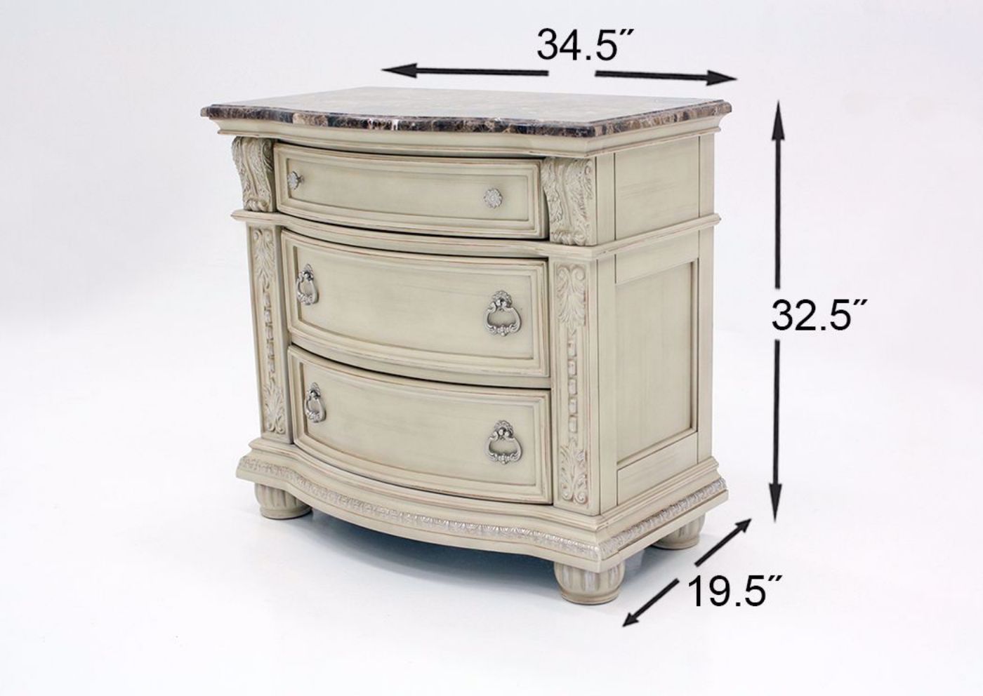 Stanley Nightstand, White, Dimensions | Home Furniture Plus Mattress