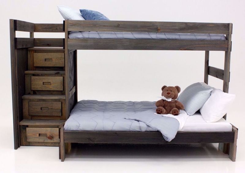 Brown Duncan Twin over Full Staircase Bunk Bed | Home Furniture Plus Mattress