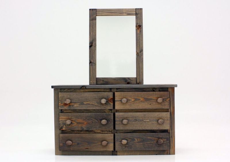 Dark Brown Duncan Dresser with Mirror Facing Front | Home Furniture Plus Mattress