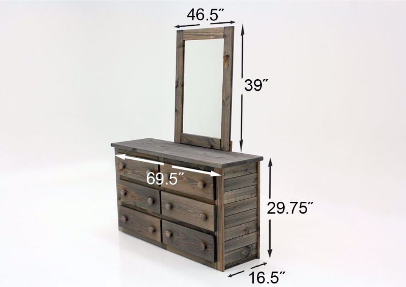 Dark Brown Duncan Dresser with Mirror Dimensions | Home Furniture Plus Mattress