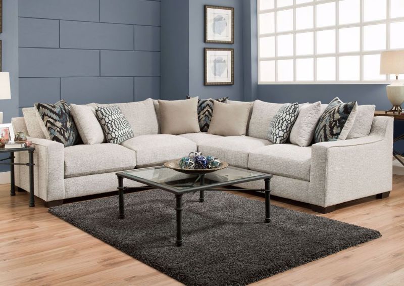 Platinum Gray Homespun Sectional Sofa in a Room Setting | Home Furniture Plus Mattress