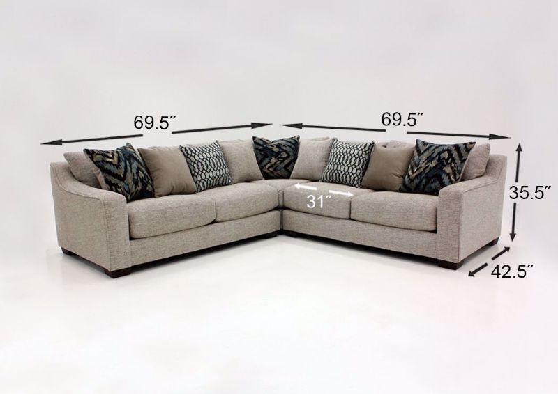 Platinum Gray Homespun Sectional Sofa Dimensions | Home Furniture Plus Mattress