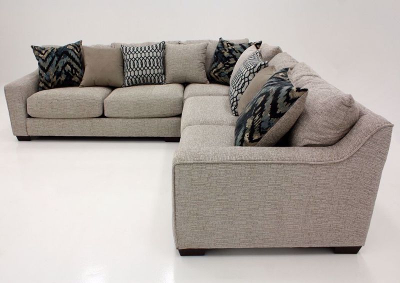 Platinum Gray Homespun Sectional Sofa Right Side View | Home Furniture Plus Mattress