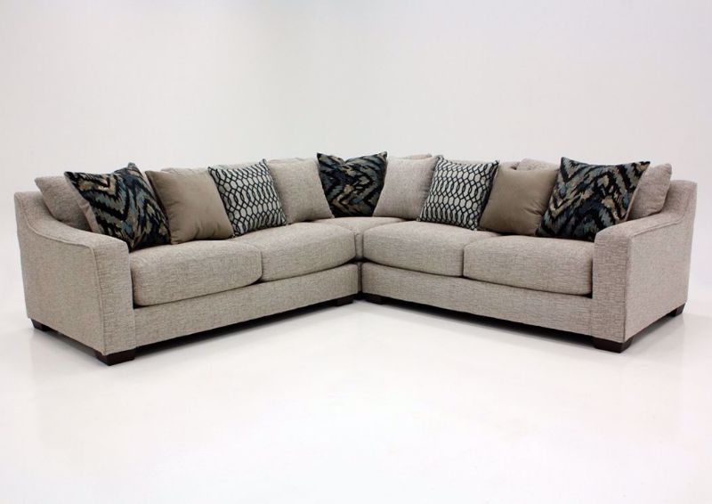 Platinum Gray Homespun Sectional Sofa Front Facing | Home Furniture Plus Mattress