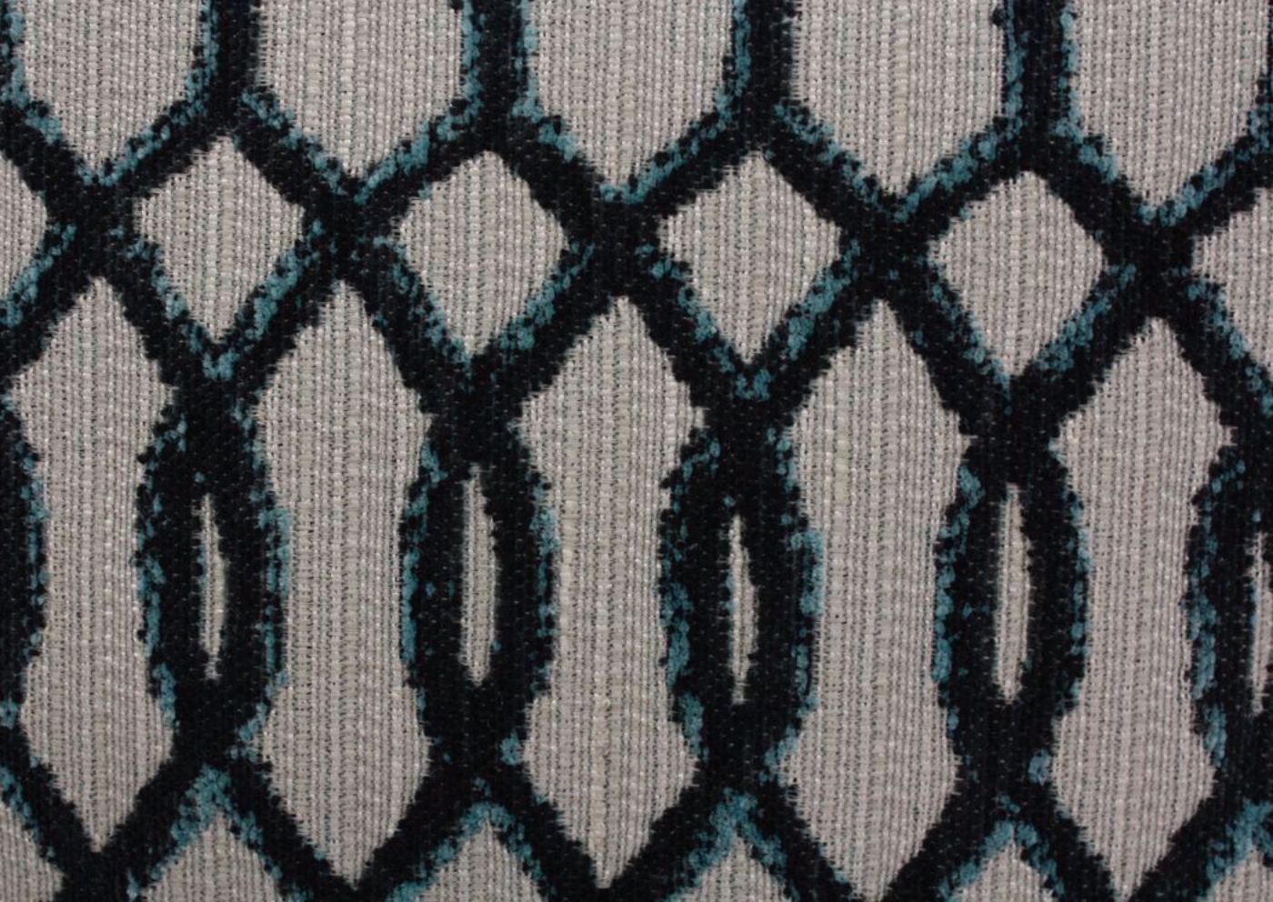 Platinum Gray Homespun Sectional Sofa Showing Gray and Blue Patterned Accent Pillow | Home Furniture Plus Mattress