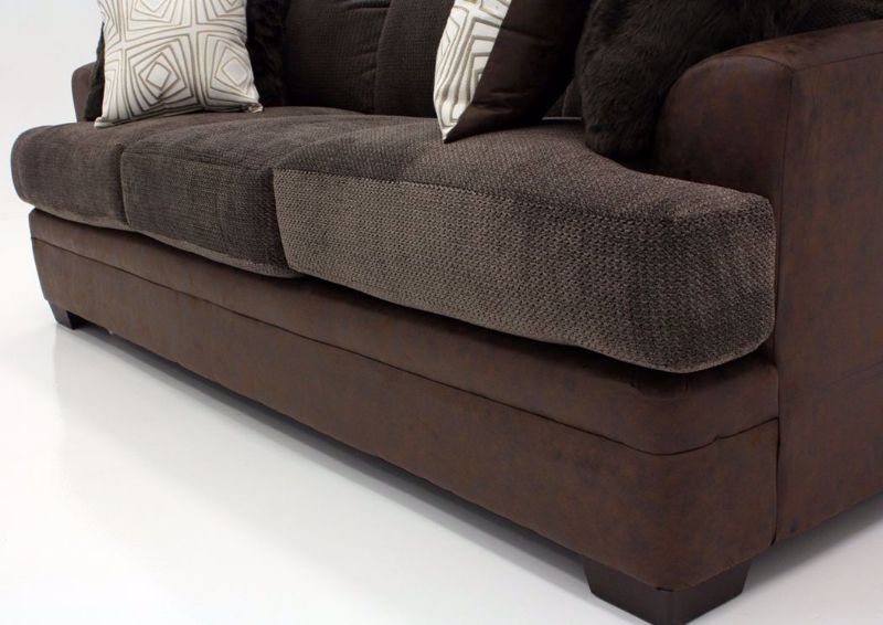 Brown Akan Sofa Two-Tone Upholstery Detail | Home Furniture Plus Bedding