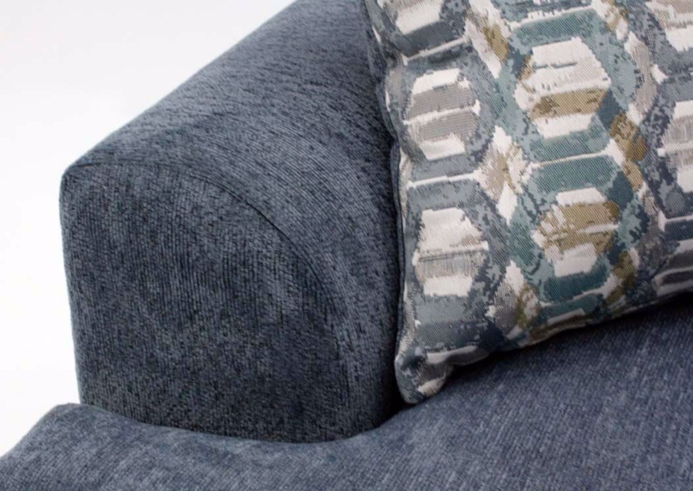 Gray American Sofa by American Furniture Manufacturing Showing the Arm Detail | Home Furniture Plus Mattress