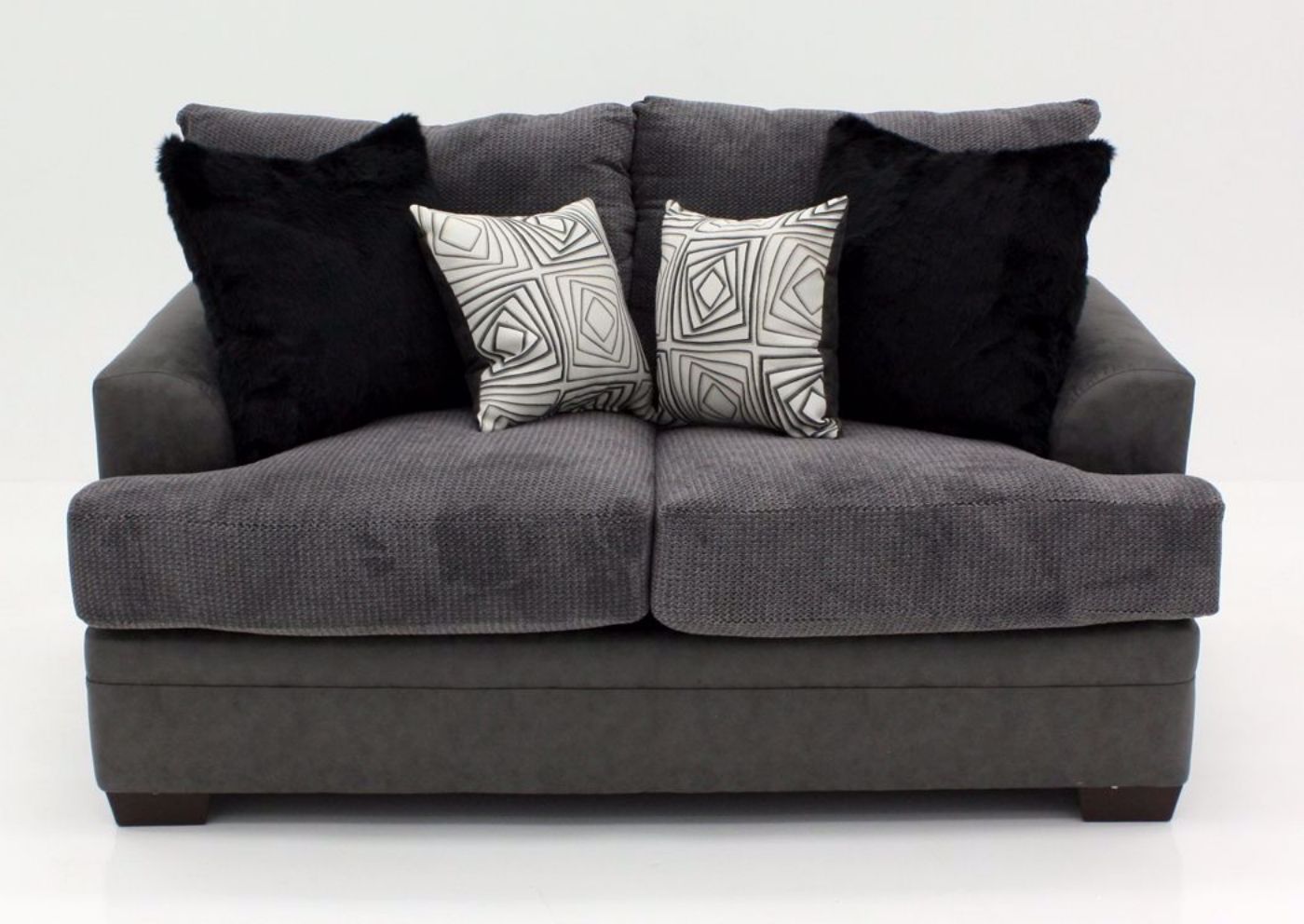 Gray Akan Loveseat, Front Facing | Home Furniture Plus Bedding