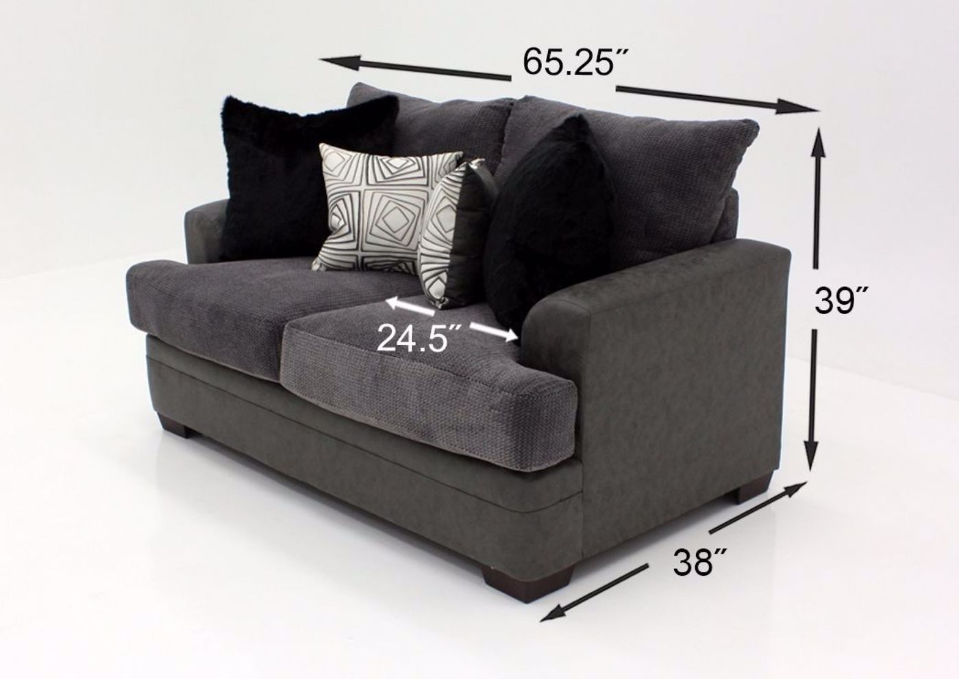 Gray Akan Loveseat Dimensions | Home Furniture Plus Bedding