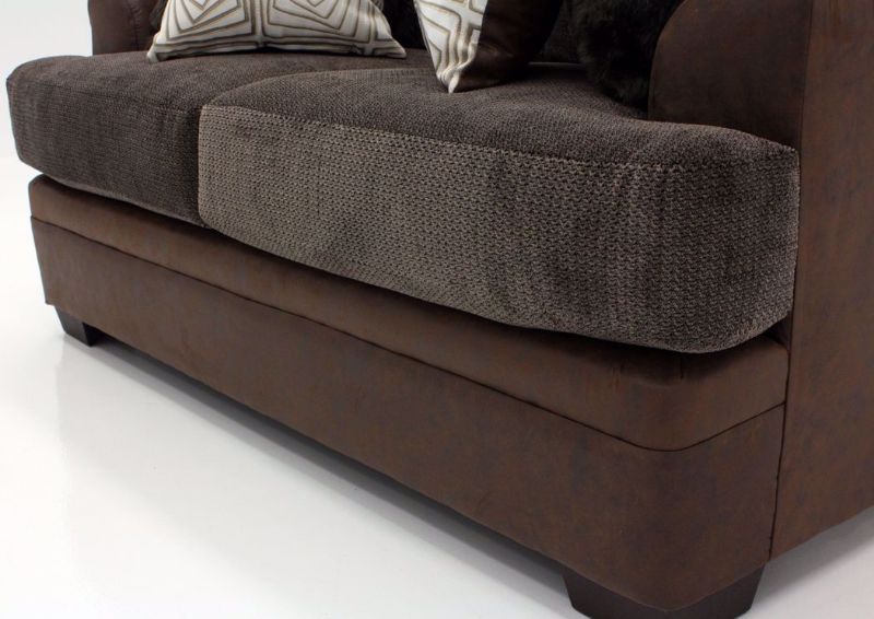 Brown Akan Loveseat Two-Tone Upholstery Detail | Home Furniture Plus Bedding