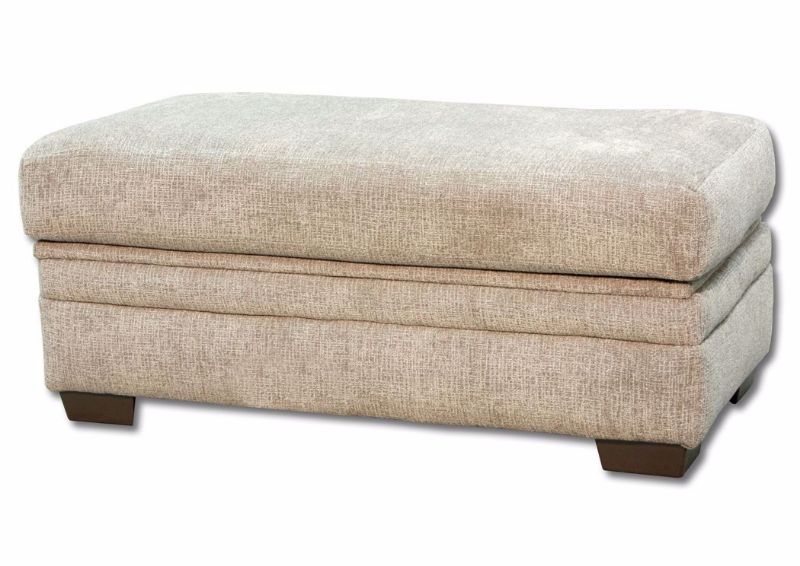 Pewter Perth Storage Ottoman at an Angle | Home Furniture Plus Mattress