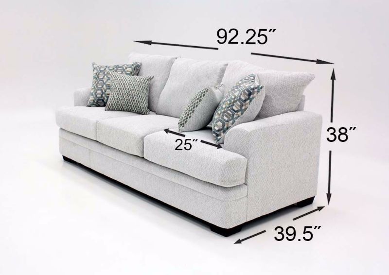 Off White American Sofa by American Furniture Manufacturing Dimensions | Home Furniture Plus Mattress