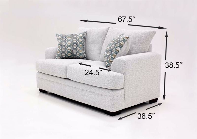 Off White American Loveseat by American Furniture Manufacturers Dimensions | Home Furniture Plus Mattress
