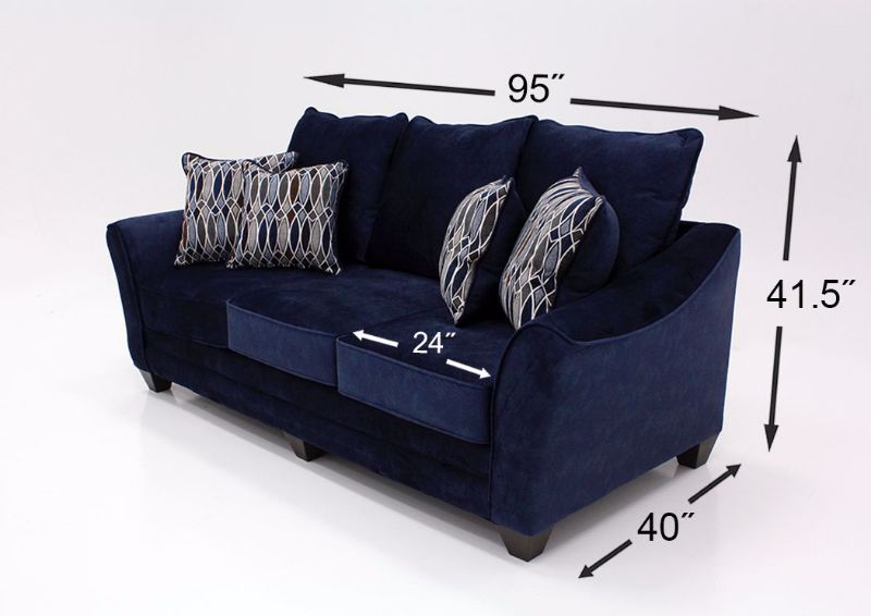 Navy Blue Athena Sofa by American Furniture Dimensions | Home Furniture Plus Bedding
