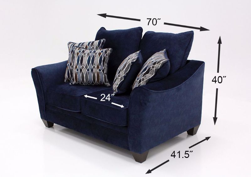 Navy Blue Athena Loveseat by American Furniture Dimensions | Home Furniture Plus Bedding
