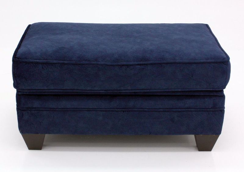 Navy Blue Athena Storage Ottoman by American Furniture, Front Facing | Home Furniture Plus Bedding