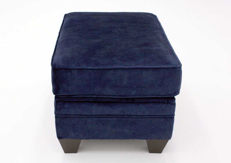 Navy Blue Athena Storage Ottoman by American Furniture, Side View | Home Furniture Plus Bedding