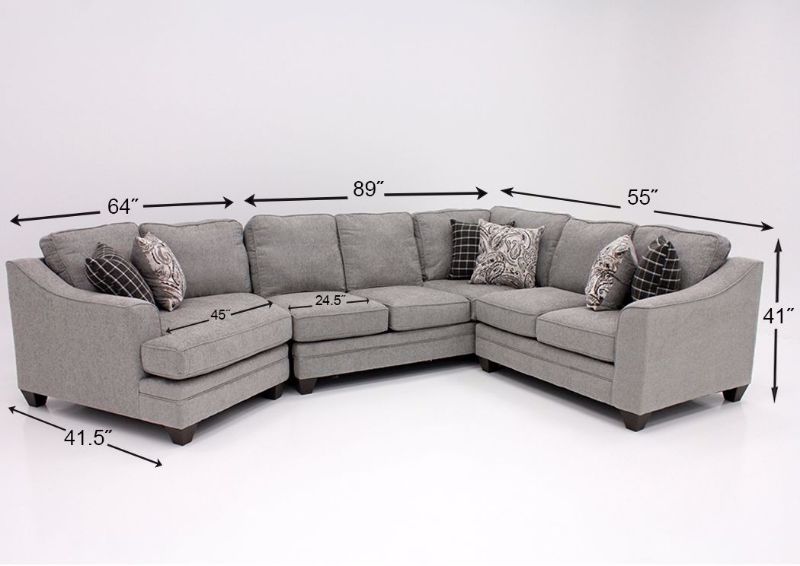 Fog Gray Endurance Sectional Sofa Dimensions | Home Furniture Plus Mattress