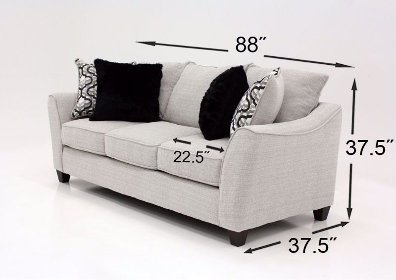 Off White Dante Sofa by American Furniture Dimensions | Home Furniture Plus Mattress
