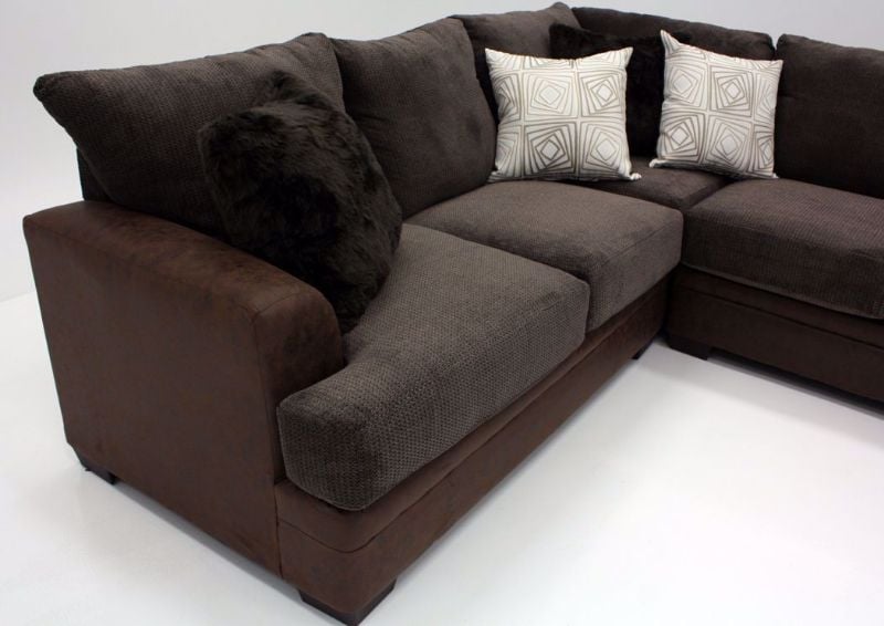 Brown Akan Sectional Sofa with Chaise Showing Loveseat on the Left | Home Furniture Plus Bedding