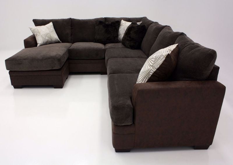 Brown Akan Sectional Sofa with Chaise Side View Detail | Home Furniture Plus Bedding