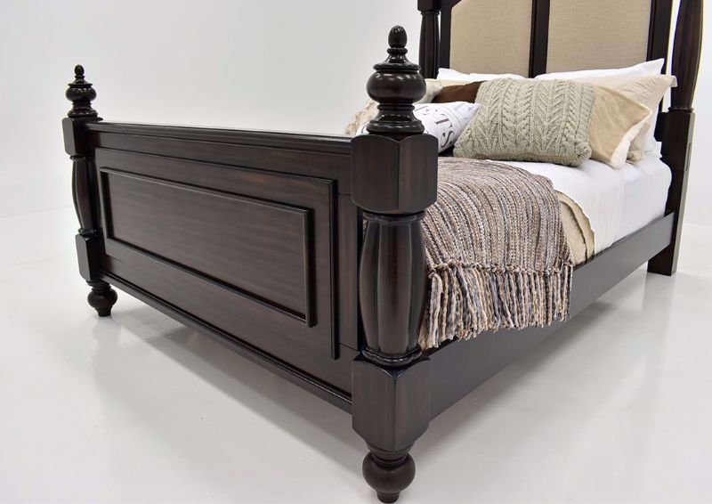 Dark Cherry Brown Harrison Queen Bed by Austin Showing the Footboard Detail | Home Furniture Plus Mattress
