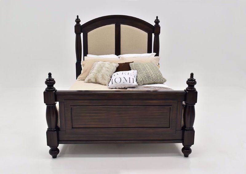 Dark Cherry Brown Harrison King Bed By Austin Showing Bed Facing Front | Home Furniture Plus Mattress