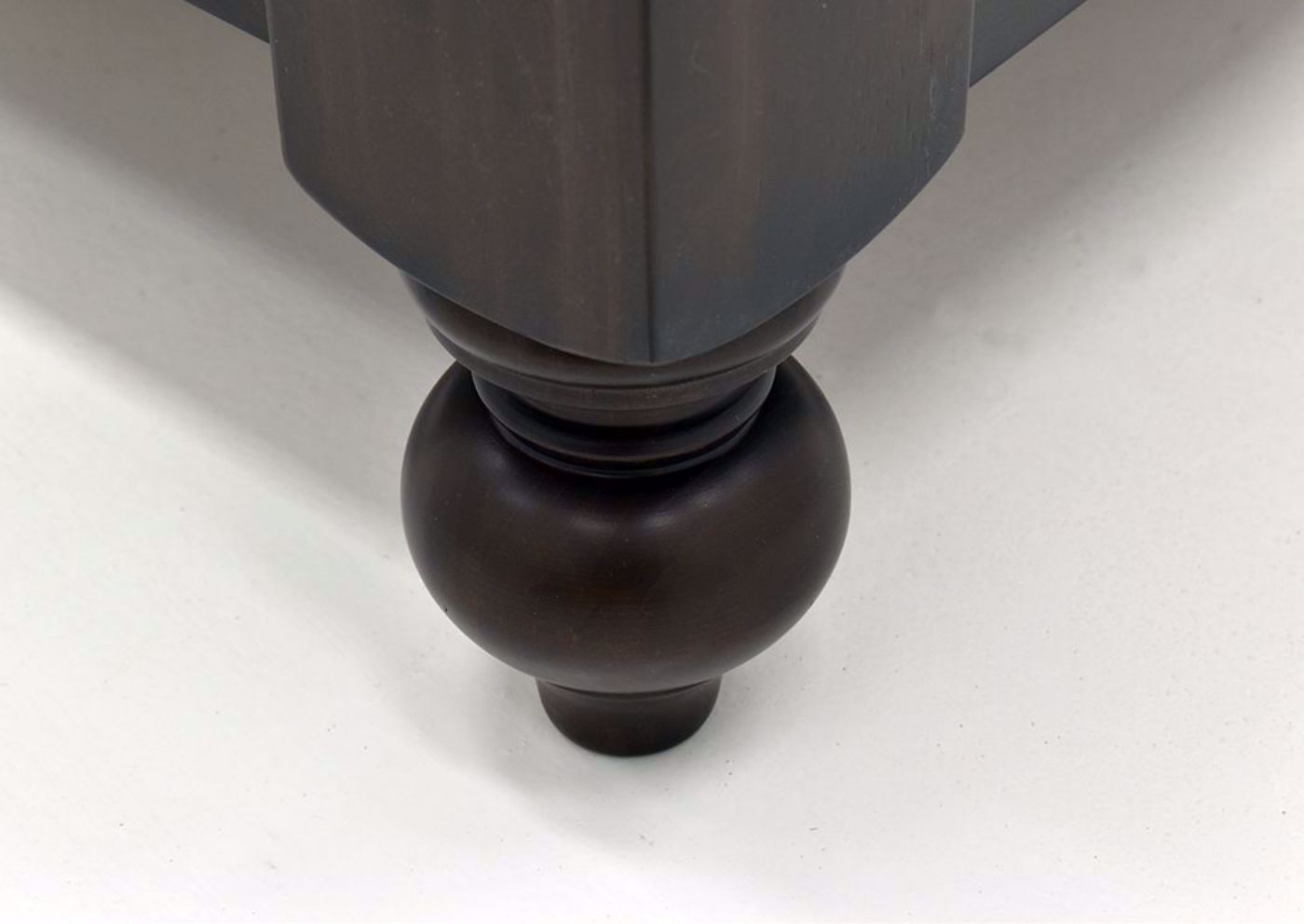 Dark Cherry Brown Harrison King Bed By Austin Showing the Foot Detail | Home Furniture Plus Mattress