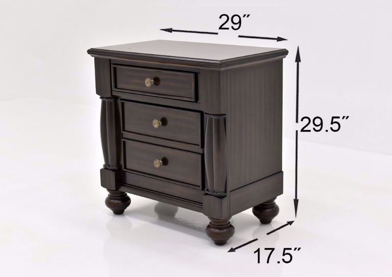 Dark Cherry Brown Harrison Bedroom Set by Austin Showing the NIghtstand Dimensions | Home Furniture Plus Mattress