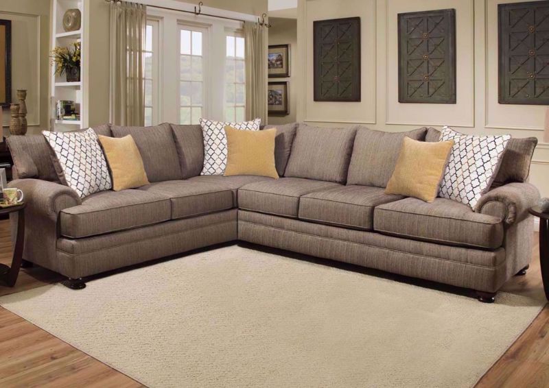 Brown Essence Sectional by Albany in a Room Setting | Home Furniture Plus Mattress